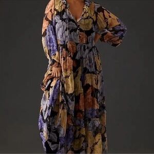 Anthropologie The Marais Printed
Chiffon Maxi Dress size 1X item # 23